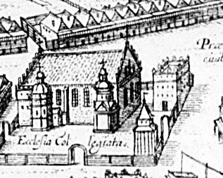 Renesansowy murowany budynek obok Kolegiaty Łowickiej