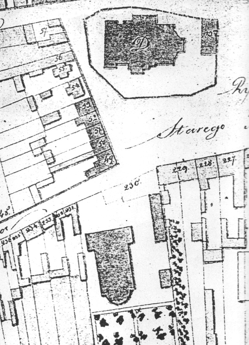 Widok na kościół kolegiacki z planu miasta w roku 1823