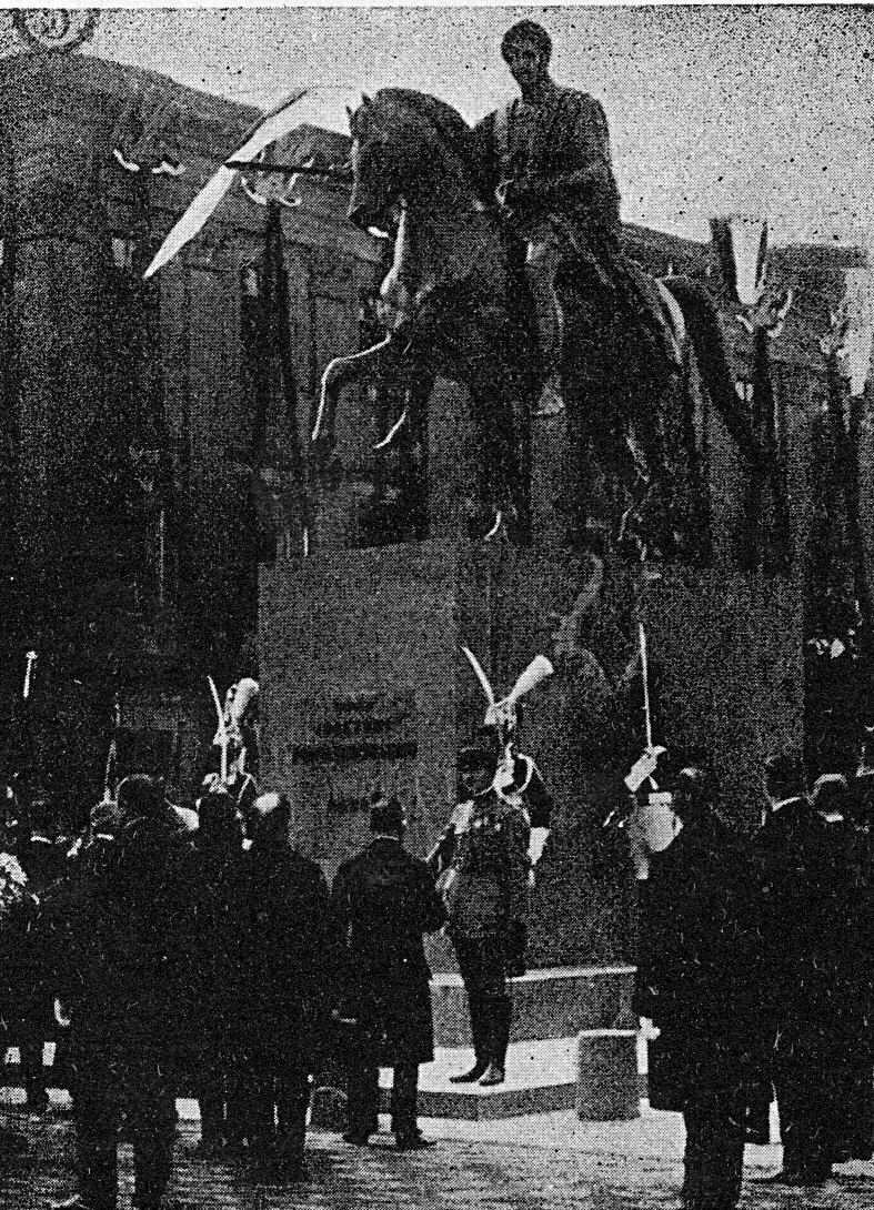 Pomnik ks. Józefa Poniatowskiego z honorową wartą dnia 3 maja 1923