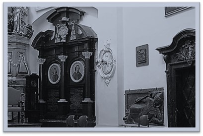 Prawa strona dzisiejszego prezbiterium łowickiej bazyliki