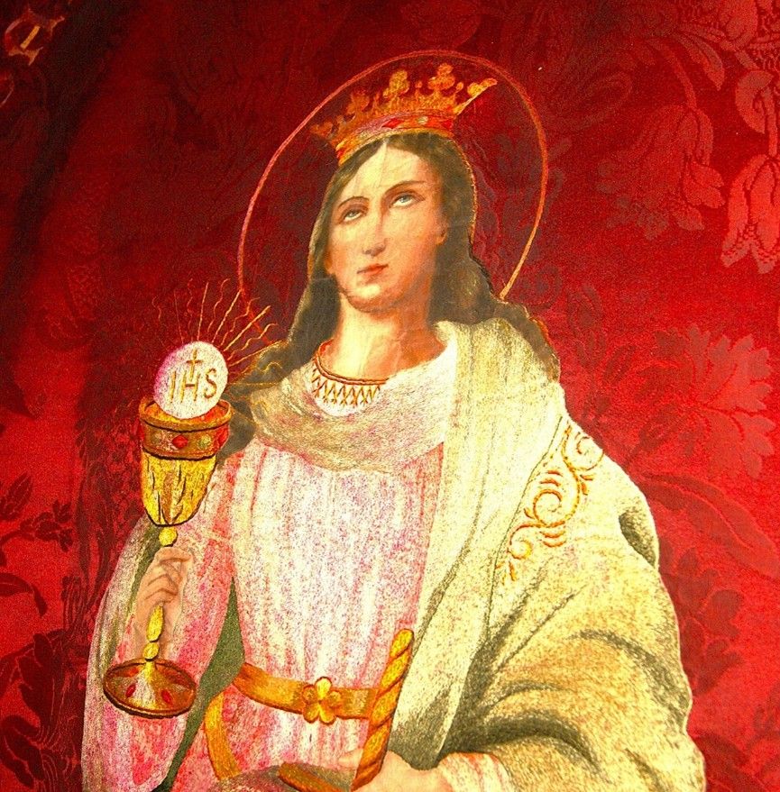 Wyhaftowana postać Świętej Barbary